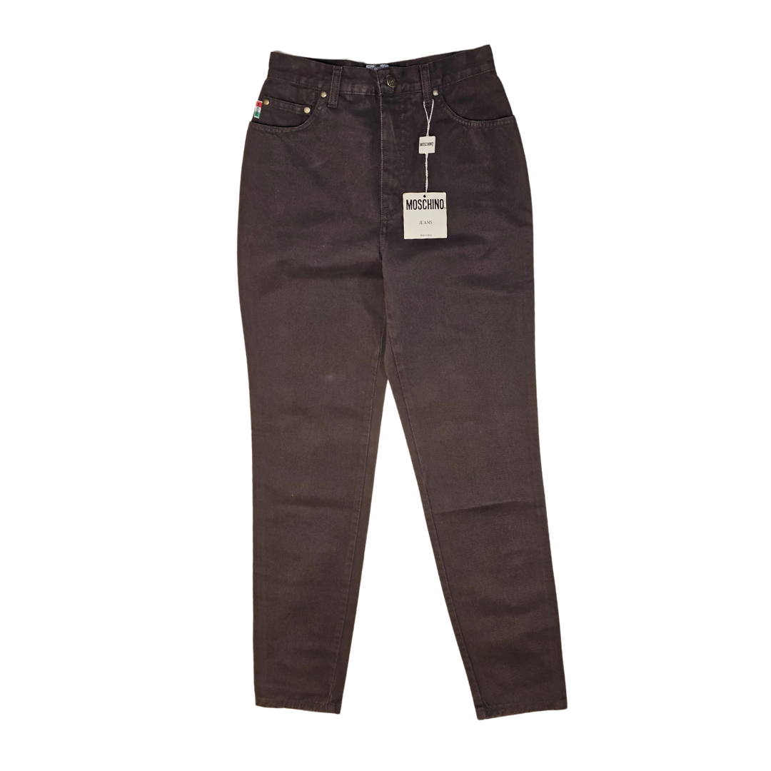 jean,moschino,vintage,ψηλομεσο,σημα ειρηνης,τσεπη καρδιά,baggy γραμμή,καφε χρώμα,καθημερινο,σπορ,ανετο