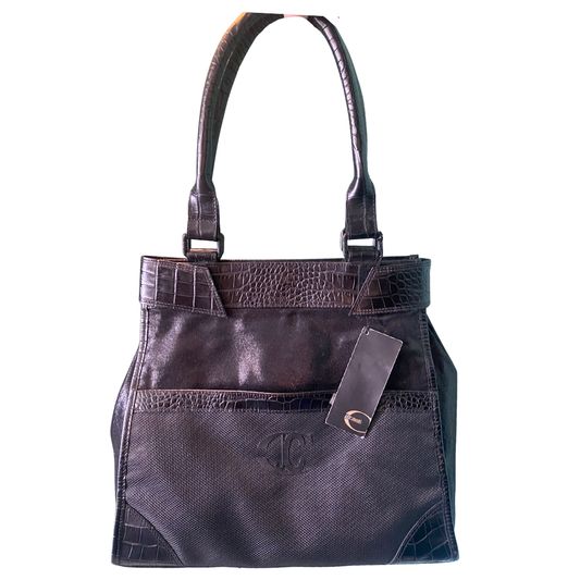 Just Cavalli Vintage Τσάντα Ώμου Μαύρη – Μεγάλη Τσάντα Canvas με Croco ΔέρμαΑυθεντική vintage τσάντα Just Cavalli σε μαύρο χρώμα. Μεγάλη γυναικεία τσάντα ώμου από ανθεκτικό canvas και λεπτομέρειες από ανάγλυφο croco δέρμα. Ιταλικό design με το εμβληματικό λογότυπο Just Cavalli.έρμα με εφέ κροκό (croco-embossed),rand Sac / Shopper Bag / Τσάντα Ώμου.υθεντική Just Cavalαυθεντική Just Cavallintage 
just-cavalli-bag-vintage-black-crocoarchive piece